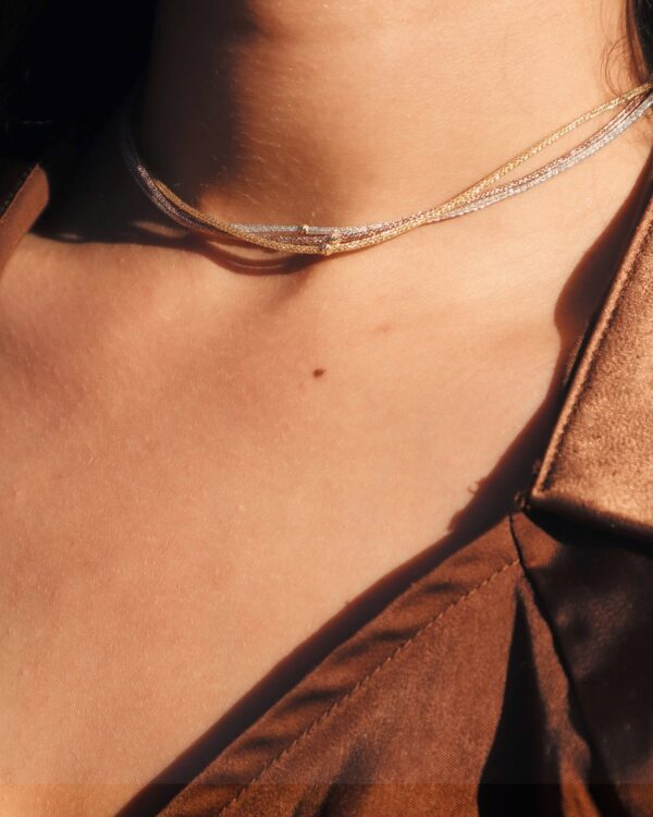 Collier GHALIA – Triple Cordon Satiné (Sqalli)
